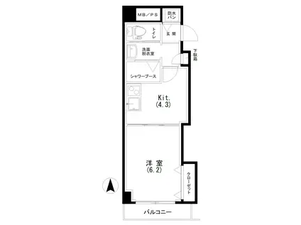 メゾンドラフォーレ(1K/1階)の間取り写真