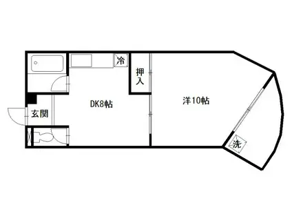 ヒルサイドハイツ(1DK/4階)の間取り写真