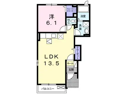 エアリーアヴェニューI(1LDK/1階)の間取り写真