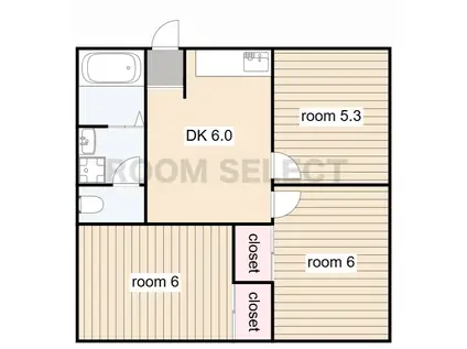 レジデンスオレンジ(3DK/3階)の間取り写真