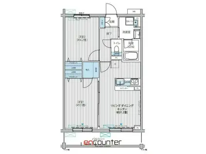 SYNCHRONICITY MUSASHINO(2LDK/2階)の間取り写真