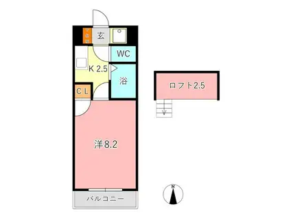 トワイライト(1K/3階)の間取り写真