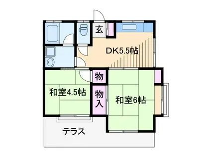 和光荘(2DK/1階)の間取り写真