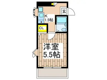 コパーズアプト港南VIパートII(1K/1階)の間取り写真