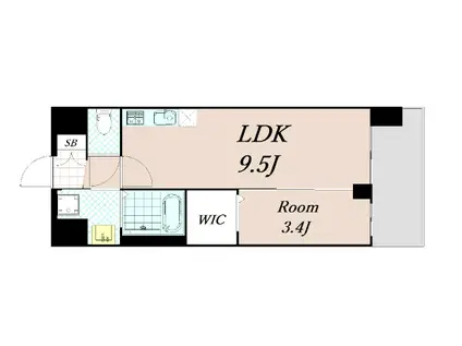 ソルテラス京都JUJO薫(1LDK/2階)の間取り写真
