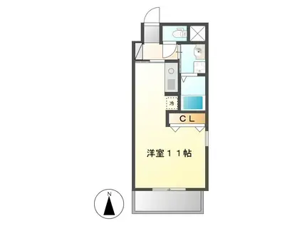 ボヌール千代田(ワンルーム/2階)の間取り写真