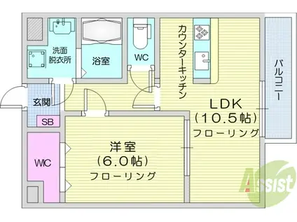 エクシード(1LDK/2階)の間取り写真