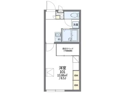 レオパレス上田乃郷(1K/2階)の間取り写真