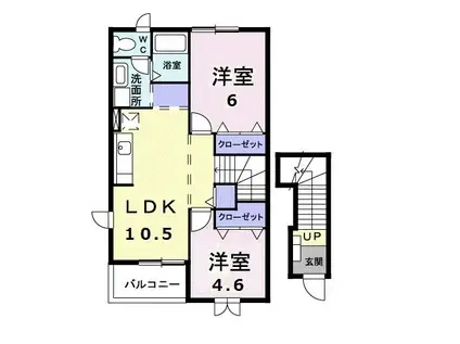 ルーナ I(2LDK/2階)の間取り写真