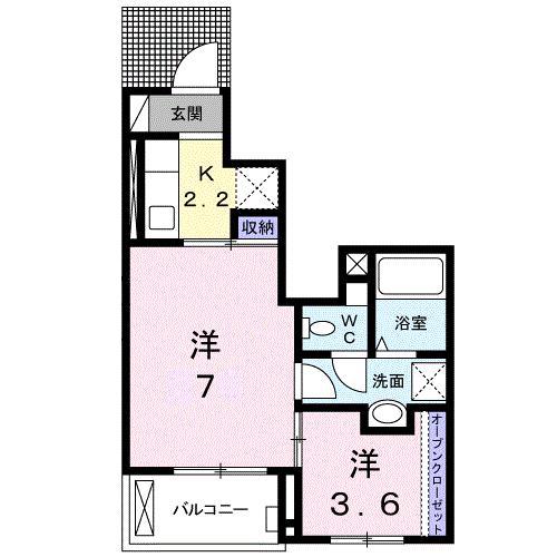 花梨II(1SK/1階)の間取り写真