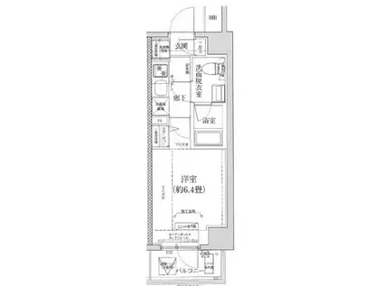 アイルグランデ川崎ドゥーエ(1K/1階)の間取り写真