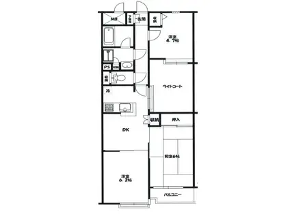 ワコーレ町屋(3DK/3階)の間取り写真