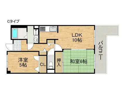 ウエストヒルズ関空I(2LDK/2階)の間取り写真