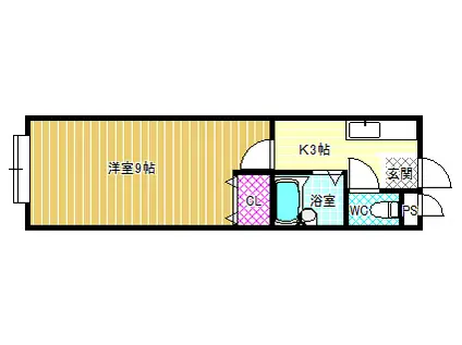 グリーンヒル110(1K/3階)の間取り写真