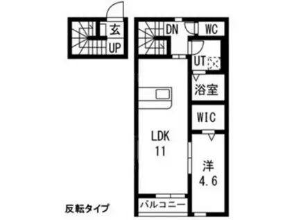 PIA蒲町II(1LDK/2階)の間取り写真