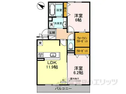 AVANT RIVIERE(2LDK/3階)の間取り写真