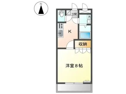 サンエクセルヴィラ(1K/2階)の間取り写真