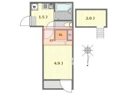 アーネスト蒲田(1K/3階)の間取り写真