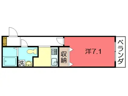 クレール北白川(1K/3階)の間取り写真