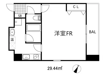 マサニ三宮(1K/6階)の間取り写真