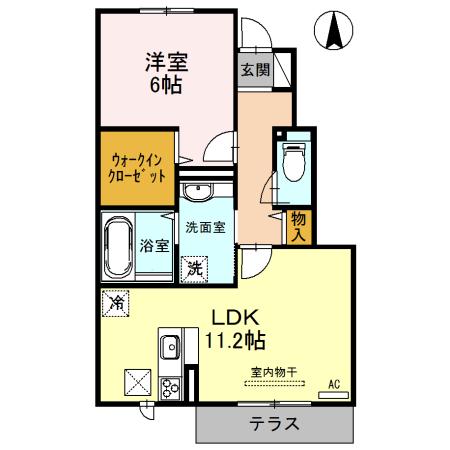 グランドール(1LDK/1階)の間取り写真