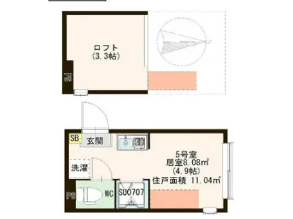 クラッセ小岩(ワンルーム/2階)の間取り写真