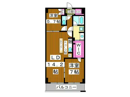 ザ・ケンジントン・レジデンスときわ台(2LDK/4階)の間取り写真