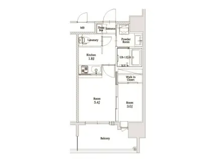 エンクレスト博多駅前ART(2K/4階)の間取り写真