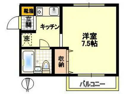 マンションモモ日野(1K/1階)の間取り写真
