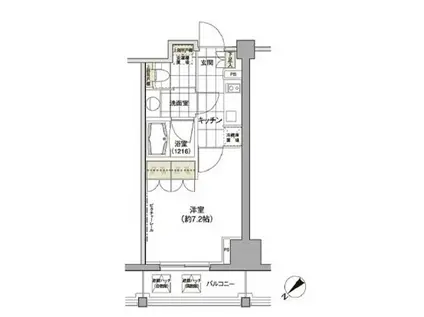 パークハビオ渋谷(1K/6階)の間取り写真