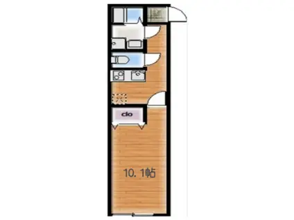 AMBITION関原(1K/2階)の間取り写真