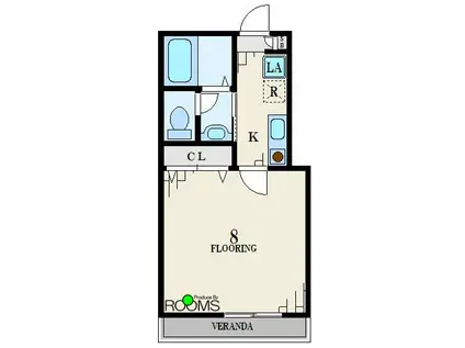 ダンデリオン(1K/1階)の間取り写真