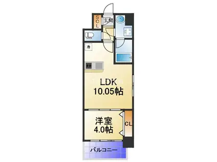 SK RESIDENCE放出(1LDK/3階)の間取り写真