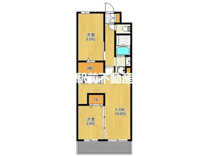 コンダクトレジデンスHANAMINOSA(2LDK/1階)の間取り写真