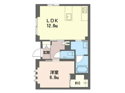 グランファミールマトバオートロック無し(1LDK/1階)の間取り写真