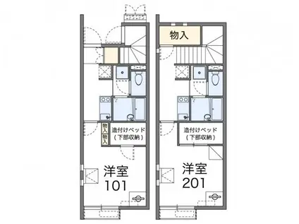 レオネクスト翼II(1K/2階)の間取り写真