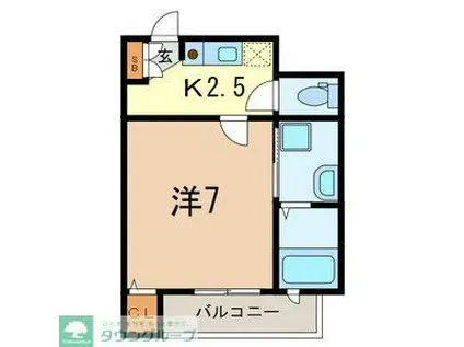 H・A・B7 915677(1K/2階)の間取り写真