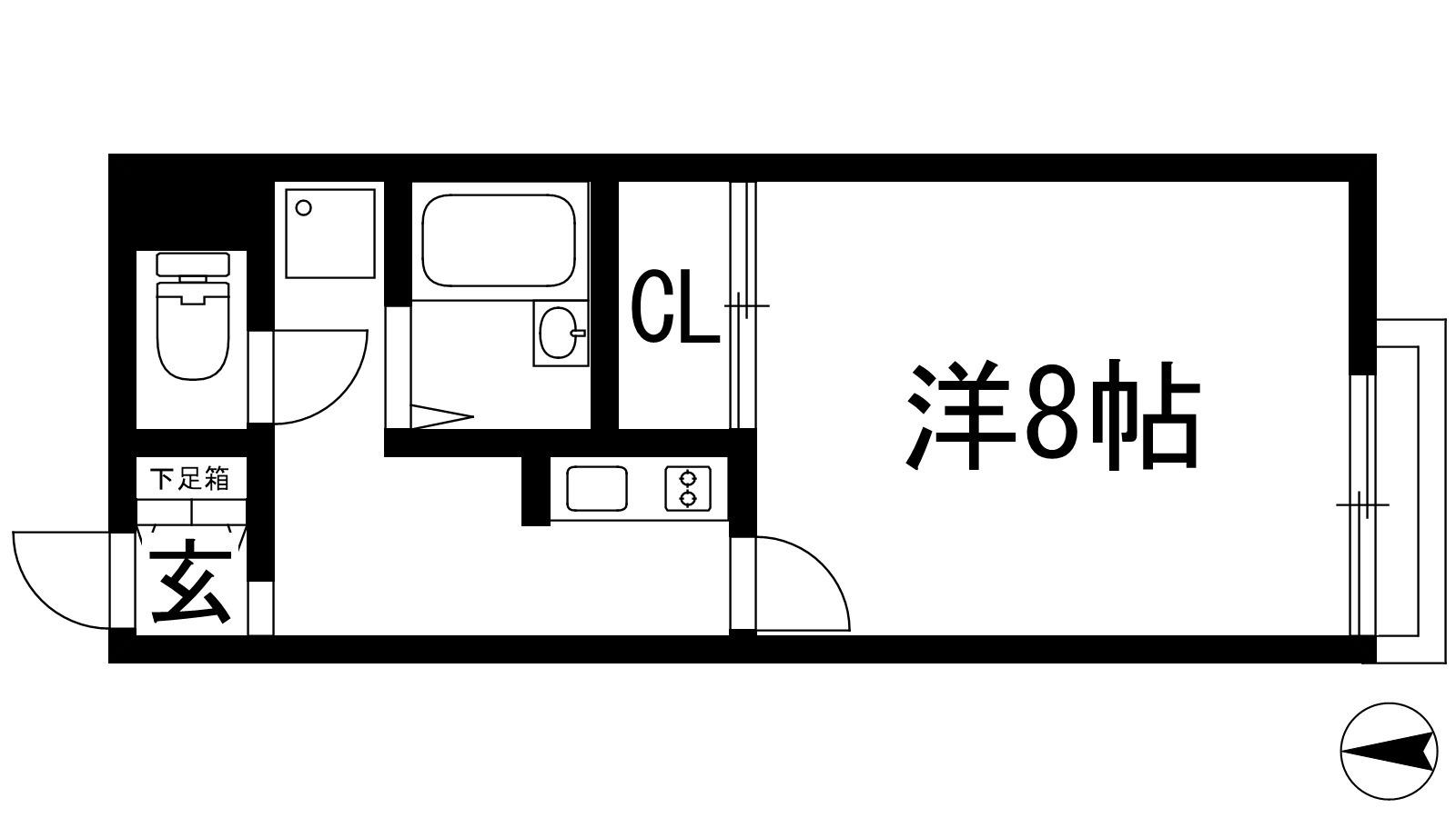 レオネクストめふ(1K/1階)の間取り写真