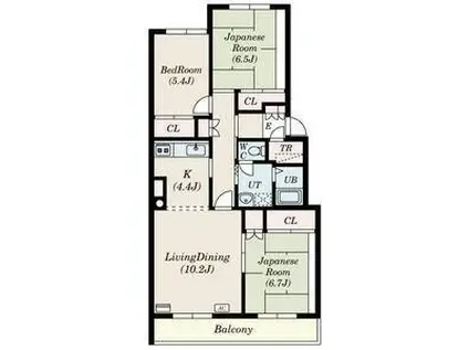 テレパレス西町II(3LDK/2階)の間取り写真