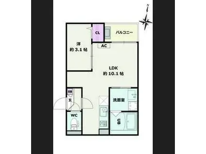 JACK MOTOHOSHIZAKII(1LDK/3階)の間取り写真