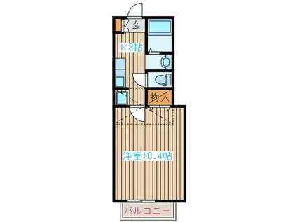 アフォリステーション新田東ウエスト(1K/2階)の間取り写真