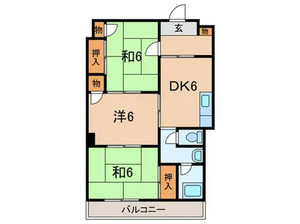 第2藤本ビル(3DK/3階)の間取り写真