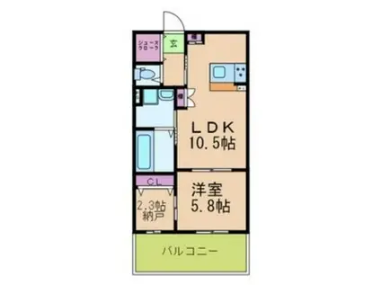 サイプレス加美東(2LDK/2階)の間取り写真