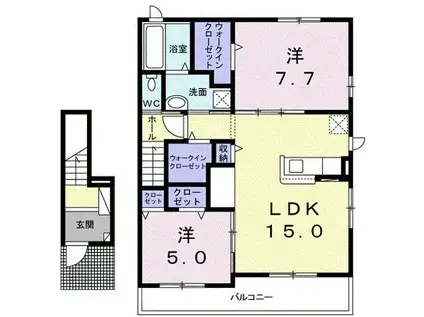 ラ・フィーグ(2LDK/2階)の間取り写真