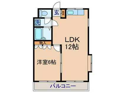 パークハイム12(1LDK/2階)の間取り写真