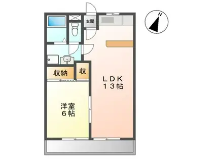 グランドハウス曙(1LDK/1階)の間取り写真