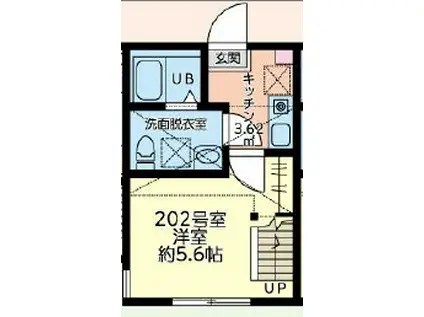 リアンスコートアールエス(1K/2階)の間取り写真