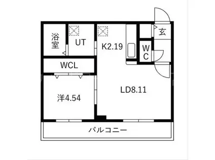 カレラ平岸(1LDK/5階)の間取り写真