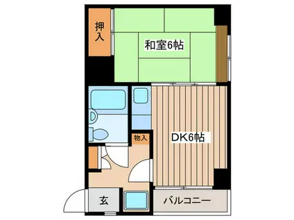 チサンマンション花京院(1DK/3階)の間取り写真