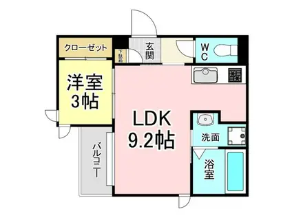 REGALESTラフィエ(1LDK/1階)の間取り写真